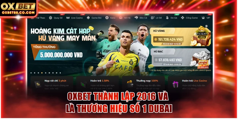 OXBET thành lập 2016 và là thương hiệu số 1 Dubai